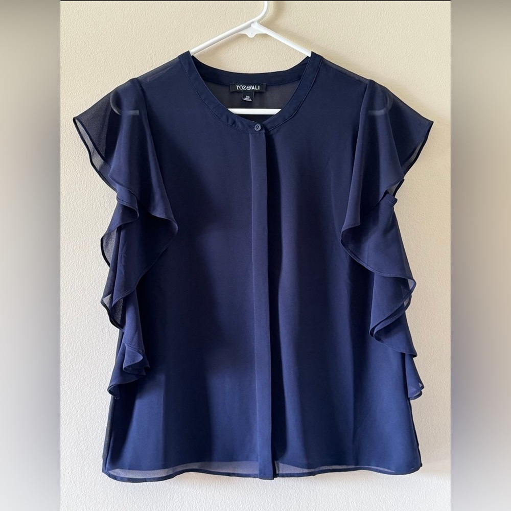 Roz&Ali Navy Blue Blouse